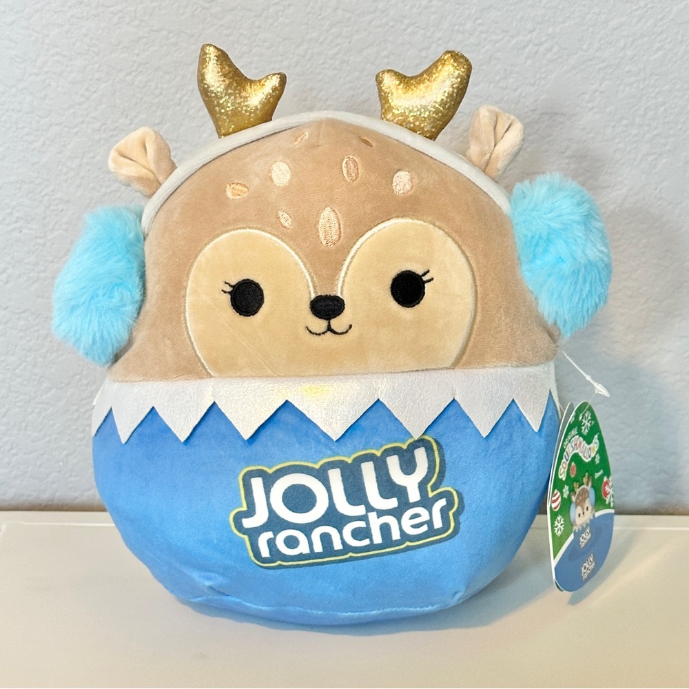 NWT Squishmallow Dawn the Fawn with earmuffs 8" Christmas Holiday Plush